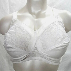 Comfort Choice 27-2223-9 Lace Divided Cup ‎ Wire Free Bra 52C WhiteExcellent, L